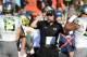 Sep 7, 2013; Charlottesville, VA, USA; Oregon Ducks head coach Mark Helfrich (center) reacts in the second half. The Ducks defeated the Virginia Cavaliers 59-10 at Scott Stadium. Mandatory Credit: Bob Donnan-USA TODAY Sports
