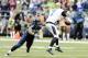 Sep 22, 2013; Seattle, WA, USA; Seattle Seahawks defensive end Michael Bennett (72) hits Jacksonville Jaguars quarterback Chad Henne (7) during the 2nd half at CenturyLink Field. Seattle defeated Jacksonville 45-17. Mandatory Credit: Steven Bisig-USA TODAY Sports
