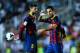 MADRID, SPAIN - SEPTEMBER 21: Cesc Fabregas (R) of FC Barcelona celebrates after scoring his team's fourth goal during the La Liga match between Rayo Vallecano de Madrid and FC Barcelona at Estadio Teresa Rivero on September 21, 2013 in Madrid, Spain. (Photo by David Ramos/Getty Images)