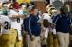 ANN ARBOR, MI - SEPTEMBER 07: Head coach Brian Kelly of the Notre Dame Fighting Irish looks on from the sideline in the first quarter during the game against the Michigan Wolverines at Michigan Stadium on September 7, 2013 in Ann Arbor, Michigan. (Photo by Gregory Shamus/Getty Images)