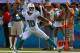 MIAMI GARDENS, FL - SEPTEMBER 22: Brandon Gibson #10 of the Miami Dolphins reacts to a first down during a game against the Atlanta Falcons at Sun Life Stadium on September 22, 2013 in Miami Gardens, Florida. (Photo by Mike Ehrmann/Getty Images)