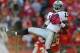 KANSAS CITY, MO - OCTOBER 28: Wide receiver Denarius Moore #17 of the Oakland Raiders catches a 9-yard touchdown pass against the Kansas City Chiefs during the second quarter on October 28, 2012 at Arrowhead Stadium in Kansas City, Missouri. (Photo by Peter Aiken/Getty Images)
