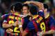 BARCELONA, SPAIN - SEPTEMBER 24: Neymar (C) of FC Barcelona celebrates with his team-mates after scoring the opening goal during the La Liga match between FC Barcelona and Real Sociedad de Futbol at Camp Nou on September 24, 2013 in Barcelona, Spain. (Photo by David Ramos/Getty Images)