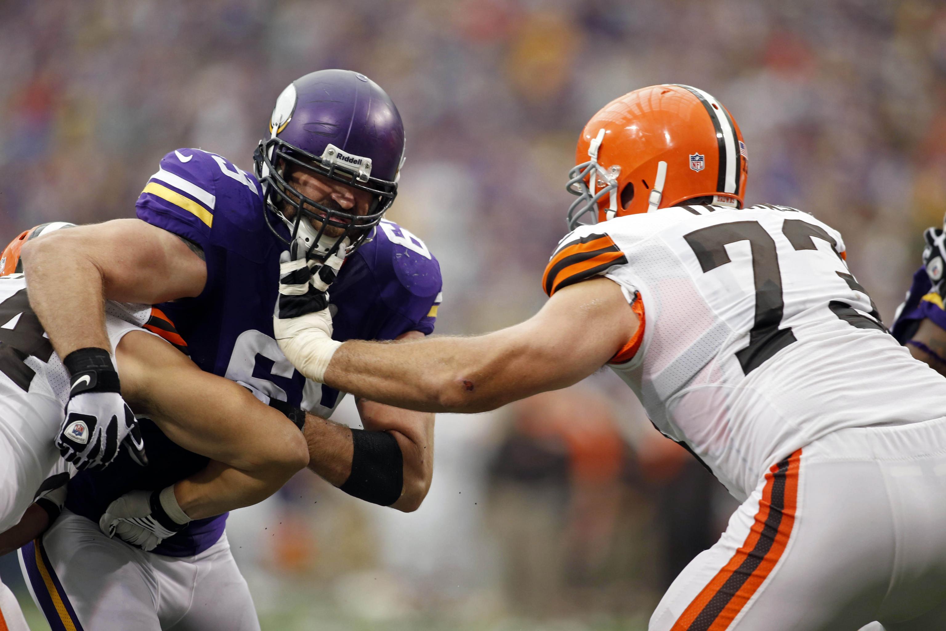 Minnesota Vikings defensive end Jared Allen (69) shown during NFL