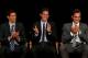 Novak Djokovic, Rafael Nadal and Roger Federer at the ATP Heritage event in August 2013.