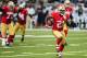 ST. LOUIS, MO - SEPTEMBER 26: Frank Gore #21 of the San Francisco 49ers runs for a touchdown against the St. Louis Rams at the Edward Jones Dome on September 26, 2013 in St. Louis, Missouri. (Photo by Michael Thomas/Getty Images)