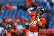 DENVER, CO - SEPTEMBER 23: Peyton Manning #18 of the Denver Broncos warms up prior to their game against the Oakland Raiders at Sports Authority Field at Mile High on September 23, 2013 in Denver, Colorado. (Photo by Justin Edmonds/Getty Images)
