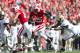 Sep 21, 2013; Madison, WI, USA; Wisconsin Badgers running back Melvin Gordon (25) rushes for a touchdown during the second quarter against the Purdue Boilermakers at Camp Randall Stadium. Mandatory Credit: Jeff Hanisch-USA TODAY Sports