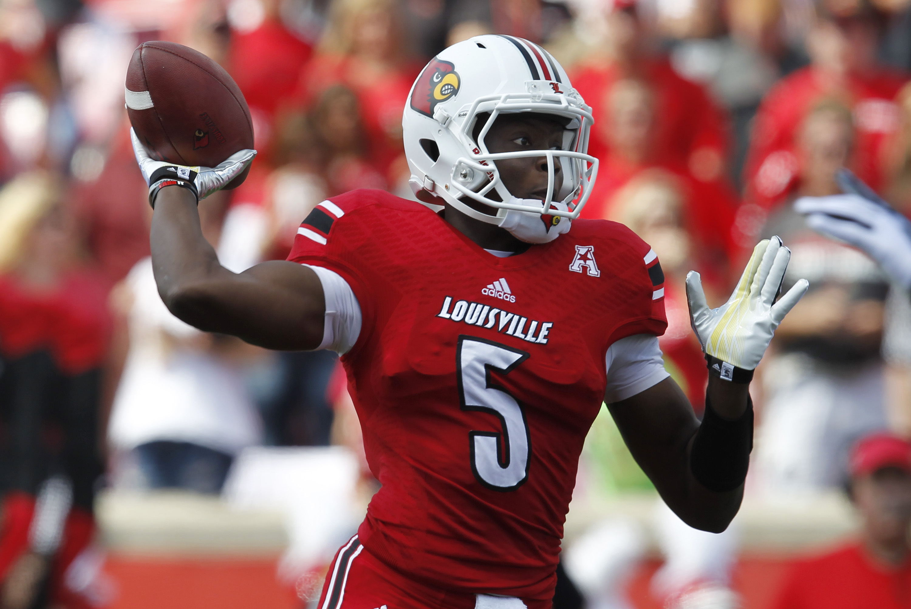 Louisville Cardinals #5 Teddy Bridgewater Red Football Jersey in 2023