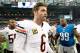 Sep 29, 2013; Detroit, MI, USA; Chicago Bears quarterback Jay Cutler (6) walks of the field after the game against the Detroit Lions at Ford Field. The Lions won 40-32. Mandatory Credit: Tim Fuller-USA TODAY Sports