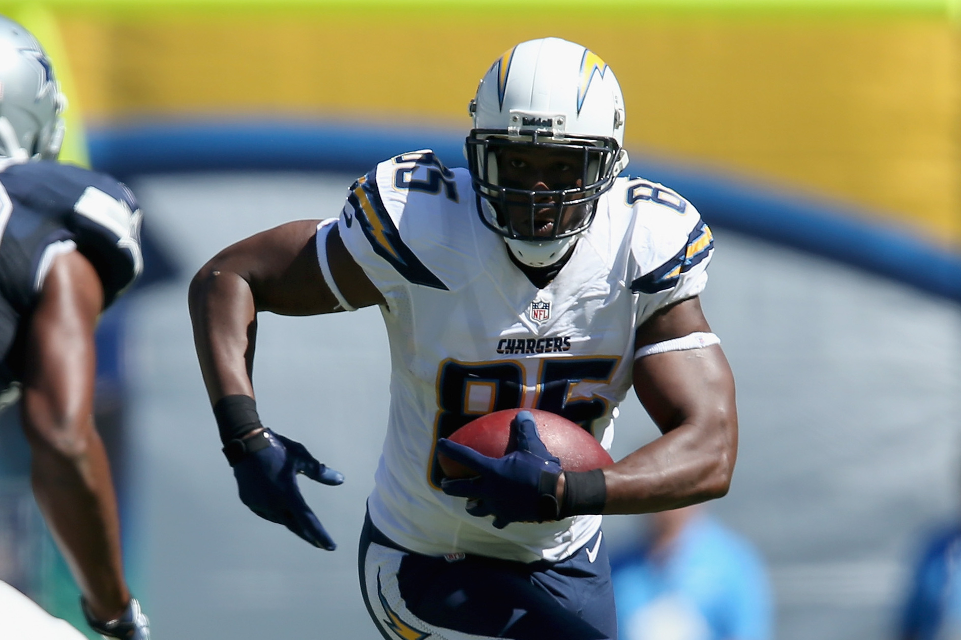 San Diego Chargers tight end Antonio Gates carries the ball during