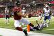ATLANTA, GA - SEPTEMBER 29: Tony Gonzalez #88 of the Atlanta Falcons scores a touchdown past Alfonzo Dennard #37 of the New England Patriots at Georgia Dome on September 29, 2013 in Atlanta, Georgia. (Photo by Kevin C. Cox/Getty Images)