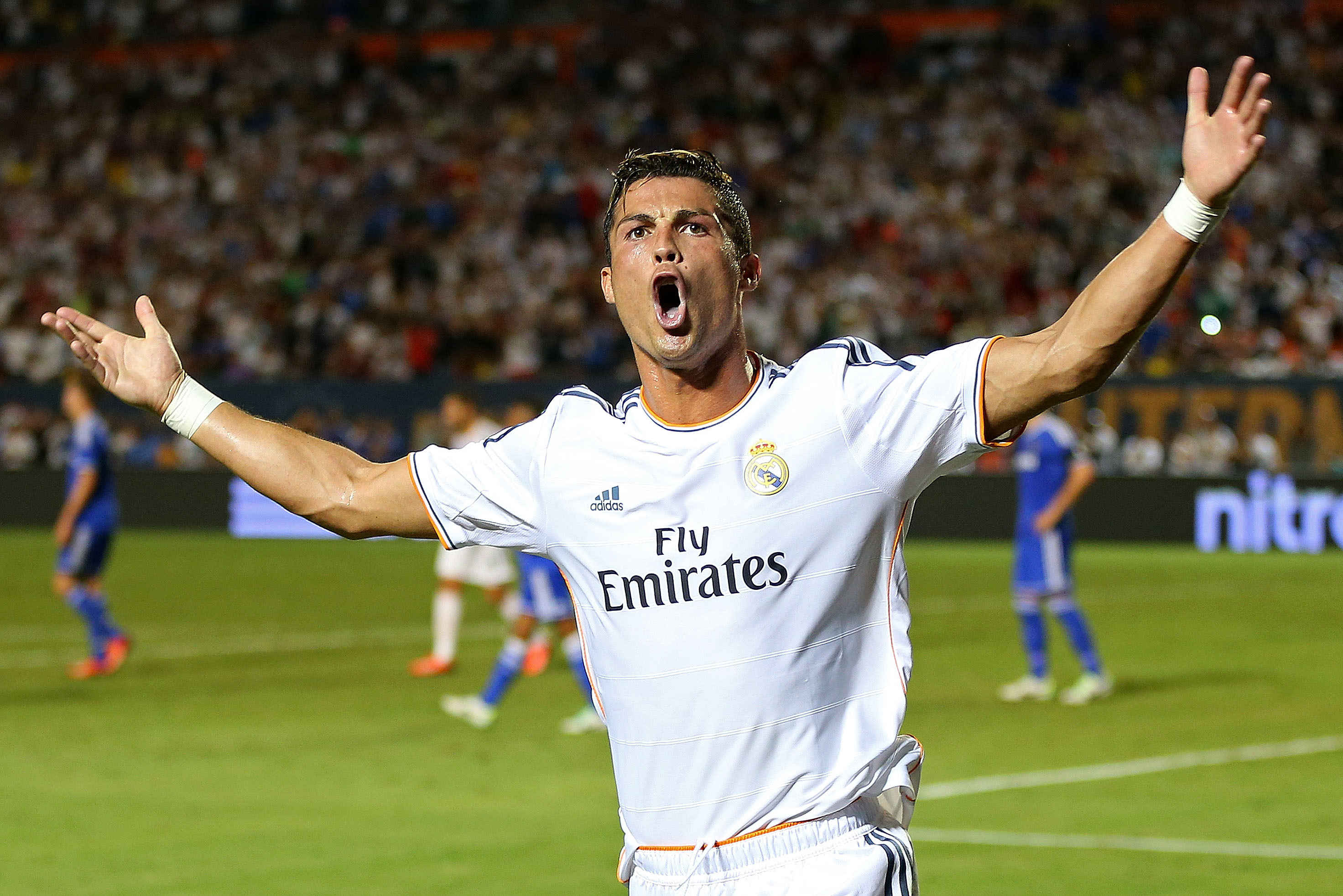 Cristiano Ronaldo Real Madrid Fly Emirates soccer jersey by Adidas