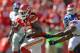 KANSAS CITY, MO - SEPTEMBER 29: Running back Jamaal Charles #25 of the Kansas City Chiefs rushes past free safety Ryan Mundy #21 of the New York Giants during the second half on September 29, 2013 at Arrowhead Stadium in Kansas City, Missouri. Kansas City defeated New York 31-7. (Photo by Peter Aiken/Getty Images)