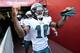LANDOVER, MD - SEPTEMBER 09: DeSean Jackson #10 of the Philadelphia Eagles leads the team onto the field before taking on the Washington Redskins at FedExField on September 9, 2013 in Landover, Maryland. (Photo by Rob Carr/Getty Images)