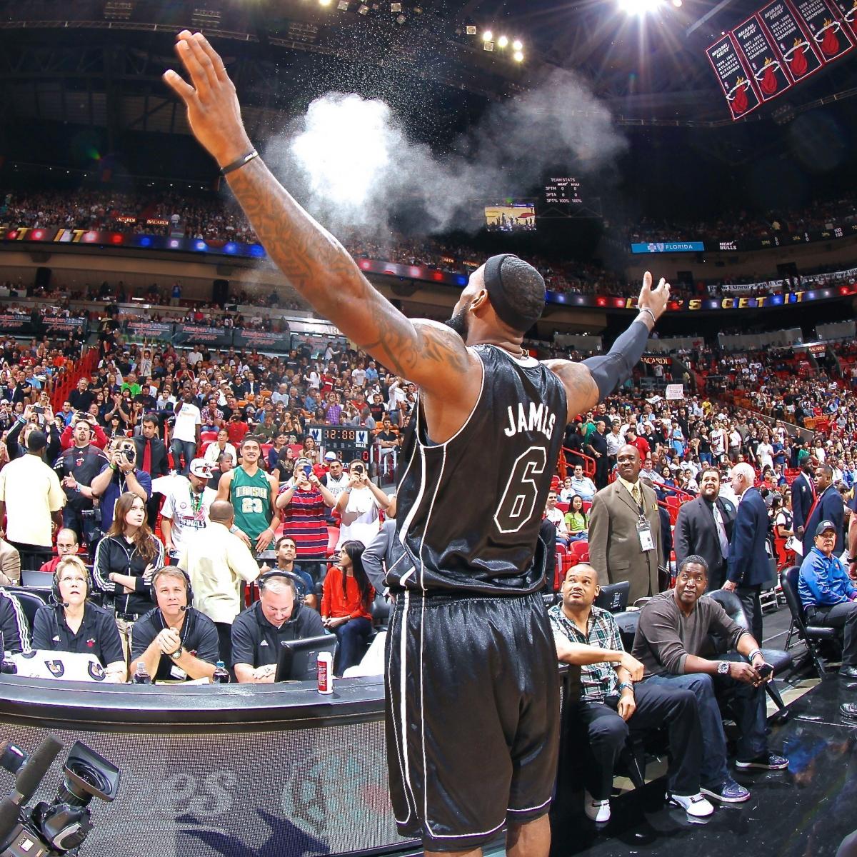 LeBron James to Bring Back Famous Pregame Powder Toss in 2013-14 | Bleacher Report ...