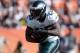 Sep 29, 2013; Denver, CO, USA; Philadelphia Eagles running back LeSean McCoy (25) rushes with the football against the Denver Broncos in the first quarter at Sports Authority Field at Mile High. Mandatory Credit: Ron Chenoy-USA TODAY Sports