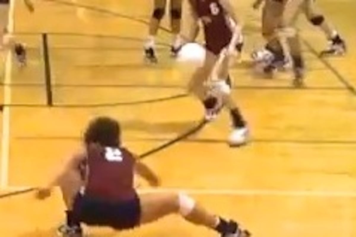 Volleyball Player Saves Point with Awesome Kick | News, Scores