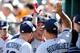 BALTIMORE, MD - SEPTEMBER 29: Quintin Berry #50 of the Boston Red Sox celebrates with teammates after hitting a home run in the second inning against the Baltimore Orioles at Oriole Park at Camden Yards on September 29, 2013 in Baltimore, Maryland. (Photo by Greg Fiume/Getty Images)