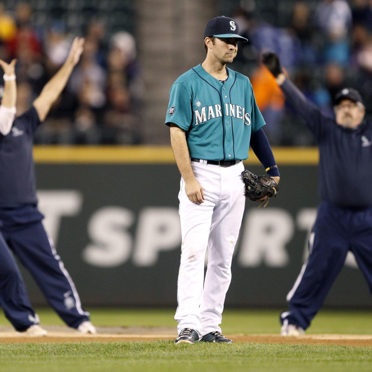 Seattle Mariners, from left, Taijuan Walker, James Paxton, Charlie