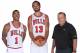 DEERFIELD, IL - SEPTEMBER 27: Derrick Rose #1, Joakim Noah #13 and and Tom Thibodeau of the Chicago Bulls poses for a portrait during media day on September27, 2013 at Berto Center in Deerfield, Illinois. NOTE TO USER: User expressly acknowledges and agrees that, by downloading and or using this Photograph, user is consenting to the terms and conditions of the Getty Images License Agreement. Mandatory Copyright Notice: Copyright 2013 NBAE (Photo by Gary Dineen/NBAE via Getty Images)