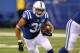 Aug 24, 2013; Indianapolis, IN, USA; Indianapolis Colts running back Donald Brown (31) runs with the ball against the Cleveland Browns at Lucas Oil Stadium. Mandatory Credit: Brian Spurlock-USA TODAY Sports