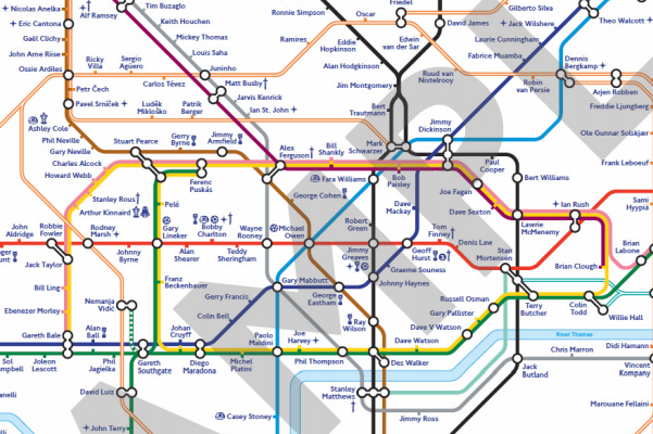 FA Mark 150th Anniversary with London Tube Map Based on Footballers ...