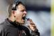 FOXBORO, MA - SEPTEMBER 22: Head coach Greg Schiano of the Tampa Bay Buccaneers shouts at a referee during the fourth quarter of their 23-3 loss to the New England Patriots at Gillette Stadium on September 22, 2013 in Foxboro, Massachusetts. (Photo by Winslow Townson/Getty Images)