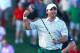 Oct 3, 2013; Dublin, OH, USA; Jason Day reacts to making his putt on the 18th hole to win their match during the Thursday four ball matches of the Presidents Cup at Muirfield Village Golf Club. Mandatory Credit: Allan Henry-USA TODAY Sports