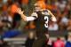 Oct 3, 2013; Cleveland, OH, USA; Cleveland Browns quarterback Brandon Weeden (3) throws a pass during the first quarter against the Buffalo Bills at FirstEnergy Stadium. Mandatory Credit: Andrew Weber-USA TODAY Sports