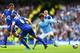MANCHESTER, ENGLAND - OCTOBER 05: David Silva of Manchester City is challenged by Phil Jagielka of Everton during the Barclays Premier League match between Manchester City and Everton at Etihad Stadium on October 5, 2013 in Manchester, England. (Photo by Michael Steele/Getty Images)