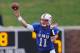 Oct 5, 2013; Dallas, TX, USA; Southern Methodist Mustangs quarterback Garrett Gilbert (11) throws during the first half against the Rutgers Scarlet Knights at Gerald J. Ford Stadium. Mandatory Credit: Kevin Jairaj-USA TODAY Sports