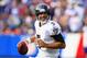 ORCHARD PARK, NY - SEPTEMBER 29: Joe Flacco #5 of the Baltimore Ravens rolls out against the Buffalo Bills at Ralph Wilson Stadium on September 29, 2013 in Orchard Park, New York.Buffalo won 23-20. (Photo by Rick Stewart/Getty Images)