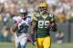 GREEN BAY, WI - OCTOBER 6: James Jones #89 of the Green Bay Packers runs during a 83 yard touchdown catch against the Chris Houston #23 of the Detroit Lions at Lambeau Field on October 6, 2013 in Green Bay, Wisconsin. The Packers defeated the Lions 22-9. (Photo Tom Lynn /Getty Images)