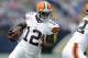 MINNEAPOLIS, MN - SEPTEMBER 22: Josh Gordon #12 of the Cleveland Browns carries the football during the game against the Minnesota Vikings on September 22, 2013 at Mall of America Field at the Hubert H. Humphrey Metrodome in Minneapolis, Minnesota. (Photo by Hannah Foslien/Getty Images)