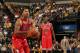 INDIANAPOLIS, IN - OCTOBER 5: Derrick Rose #1 of the Chicago Bulls shoots a free throw during the game against the Indiana Pacers at Bankers Life Fieldhouse on October 5, 2013 in Indianapolis, Indiana. NOTE TO USER: User expressly acknowledges and agrees that, by downloading and or using this Photograph, user is consenting to the terms and condition of the Getty Images License Agreement. Mandatory Copyright Notice: 2013 NBAE (Photo by Ron Hoskins/NBAE via Getty Images)