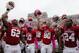 Oct 5, 2013; Bloomington, IN, USA; Members of the Indiana Hoosiers sing the Indiana fight song with the fans after beating the Penn State Nittany Lions at Memorial Stadium. Indiana won 44-24. Mandatory Credit: Pat Lovell-USA TODAY Sports