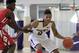 Jul 18, 2013; Washington, DC, USA; Team USA West player Kelly Oubre (9) dribbles the ball against Team Canada during the Nike Global Challenge at Trinity University in Washington, DC. Mandatory Credit: Geoff Burke-USA TODAY Sports