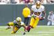 Sep 15, 2013; Green Bay, WI, USA; Washington Redskins wide receiver Leonard Hankerson (85) rushes with the ball after catching a pass during the third quarter against the Green Bay Packers at Lambeau Field. Green Bay won 38-20. Mandatory Credit: Jeff Hanisch-USA TODAY Sports
