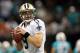Sep 30, 2013; New Orleans, LA, USA; New Orleans Saints quarterback Drew Brees (9) warms up prior to kickoff against the Miami Dolphins at the Mercedes-Benz Superdome. Mandatory Credit: Crystal LoGiudice-USA TODAY Sports