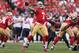 SAN FRANCISCO, CA - OCTOBER 06: Quarterback Colin Kaepernick #7 of the San Francisco 49ers drops back to pass against the Houston Texans at Candlestick Park on October 6, 2013 in San Francisco, California. (Photo by Jeff Gross/Getty Images)