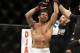 Dec 8, 2012, Seattle, WA, USA; Raphael Assuncao celebrates his win over Mike Easton during their third round bantamweight bout at MMA on FOX 5 at Key Arena. Mandatory Credit: Joe Nicholson-USA TODAY Sports