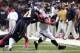 Oct 6, 2013; St. Louis, MO, USA; Jacksonville Jaguars running back Maurice Jones-Drew (32) takes a hit from St. Louis Rams cornerback Janoris Jenkins (21) as he carries the ball during the second half at The Edward Jones Dome. Mandatory Credit: Scott Kane-USA TODAY Sports