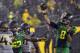 EUGENE, OR - SEPTEMBER 28: Quarterback Marcus Mariota #8 of the Oregon Ducks passes the ball during the first quarter of the game against the California Golden Bears at Autzen Stadium on September 28, 2013 in Eugene, Oregon. (Photo by Steve Dykes/Getty Images)