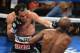 LAS VEGAS, NV - OCTOBER 12: Juan Manuel Marquez (L) throws a left at WBO welterweight champion Timothy Bradley Jr. in the eighth round of their bout at the Thomas & Mack Center on October 12, 2013 in Las Vegas, Nevada. Bradley won in a split decision. (Photo by Ethan Miller/Getty Images)
