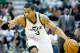 Oct 8, 2013; Salt Lake City, UT, USA; Utah Jazz point guard Trey Burke (3) dribbles toward the basket during the second half against the Golden State Warriors at EnergySolutions Arena. The Jazz won 101-78. Mandatory Credit: Russ Isabella-USA TODAY Sports