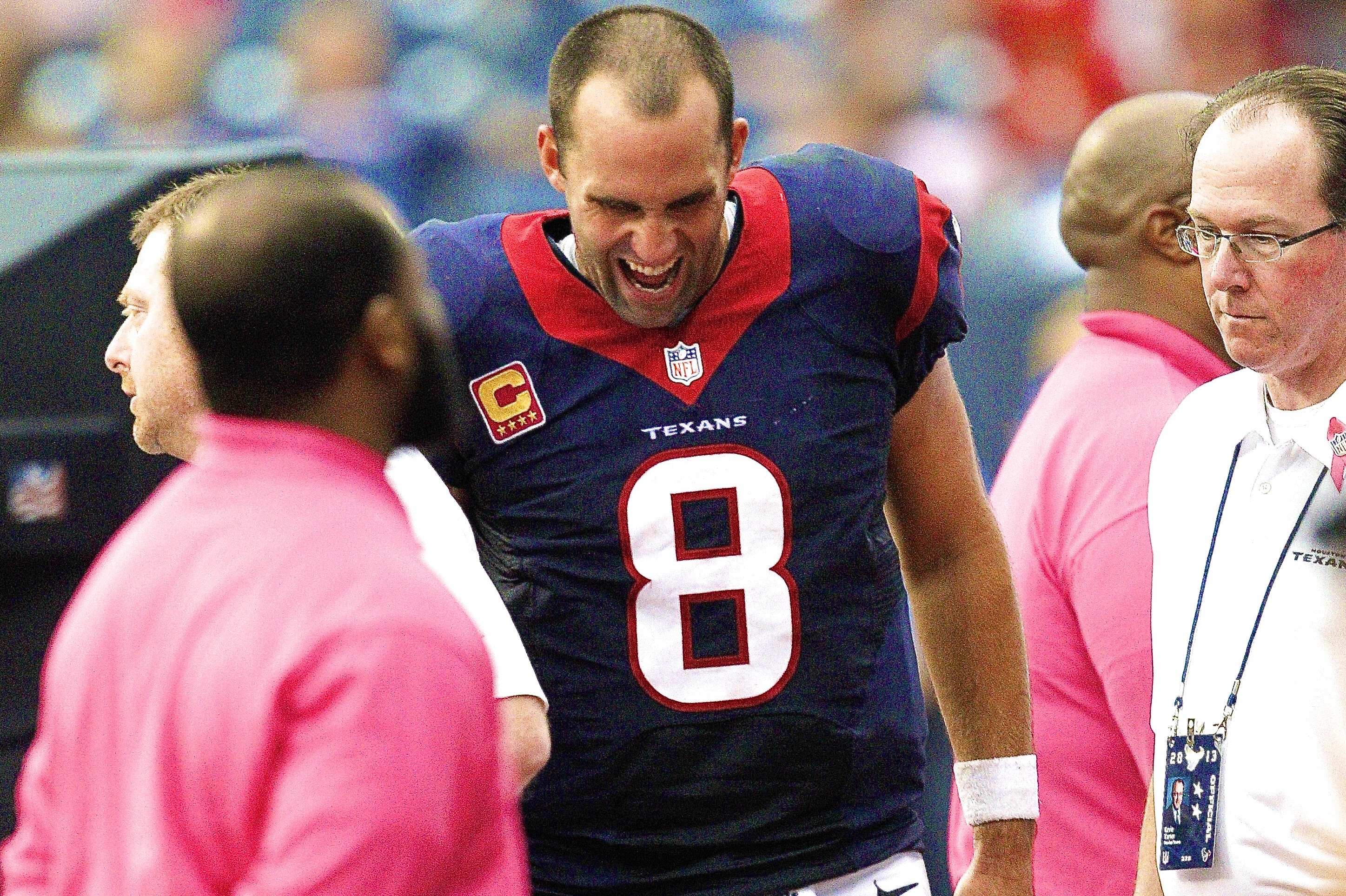 Texans' come-from-ahead loss, late pick-six lead to Matt Schaub jersey  burning 