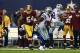 Oct 13, 2013; Arlington, TX, USA; Dallas Cowboys wide receiver Dwayne Harris (17) returns a punt in the scone quarter of the game against the Washington Redskins at AT&T Stadium. Mandatory Credit: Tim Heitman-USA TODAY Sports