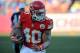 December 23, 2012; Kansas City, MO, USA; Kansas City Chiefs running back Peyton Hillis (40) runs the ball in the second half of the game against the Indianapolis Colts at Arrowhead Stadium. The Colts won 20-13. Mandatory Credit: Denny Medley-USA TODAY Sports