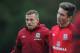 Liverpool youngster Harry Wilson (right) training with former Red Craig Bellamy in the Wales national team squad this week.